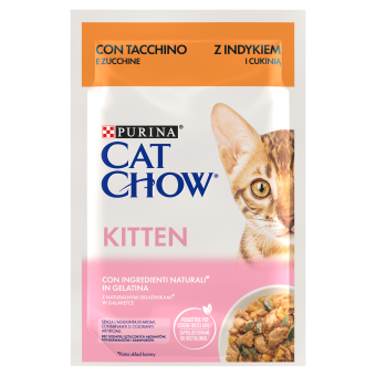 Karma dla kota w saszetce Purina CAT CHOW KITTEN Indyk Cukinia 85 g 